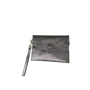 Silver Shiny Textured Wristlet